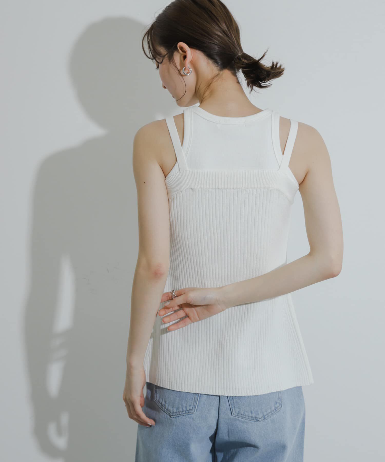 SENSE OF PLACE by URBAN RESEARCH「フロントリボンニットキャミソール」|キャミソール|