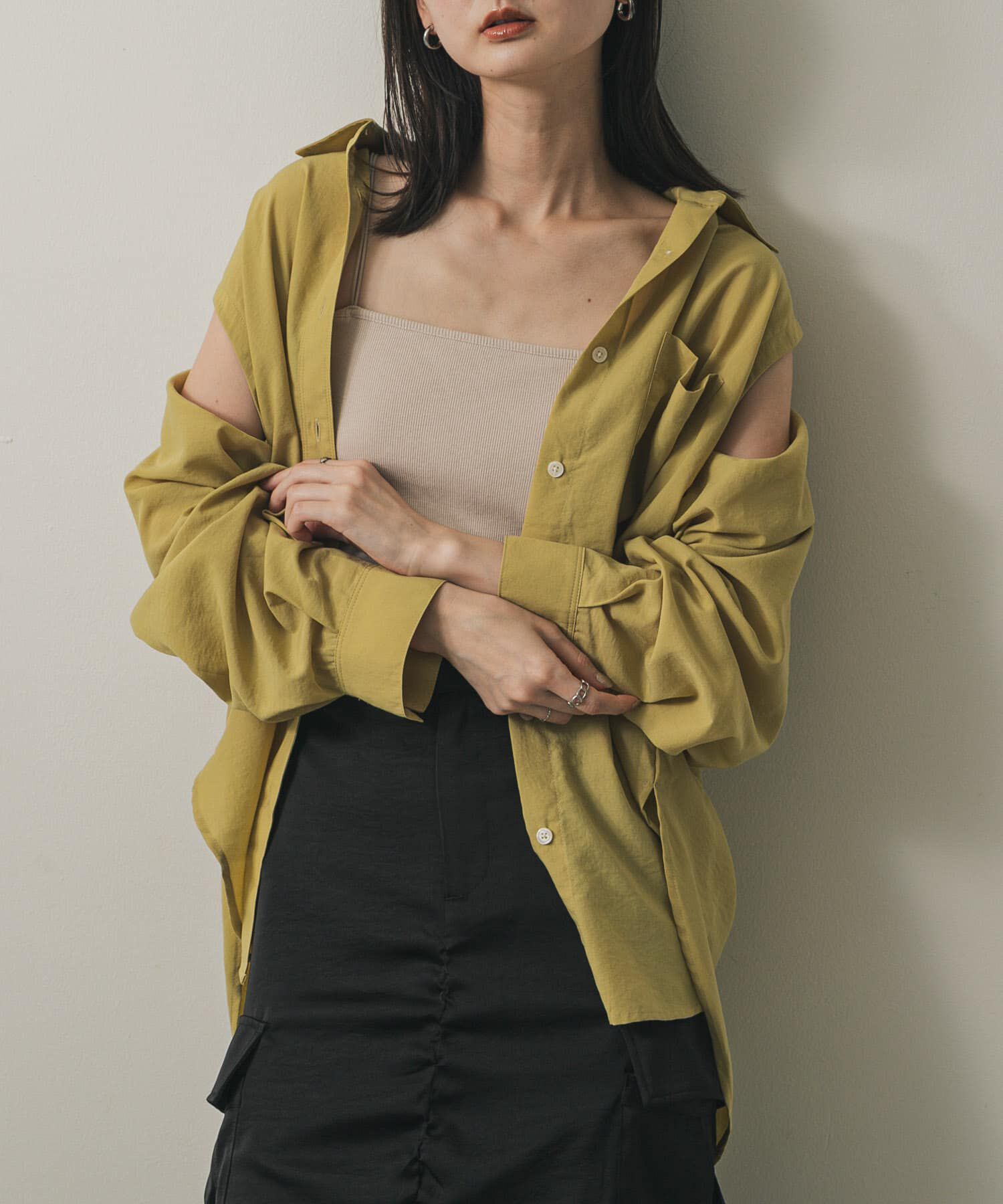 SENSE OF PLACE by URBAN RESEARCH「リネンライクショルダースリットシャツ」|シャツ・ブラウス|ベージュ