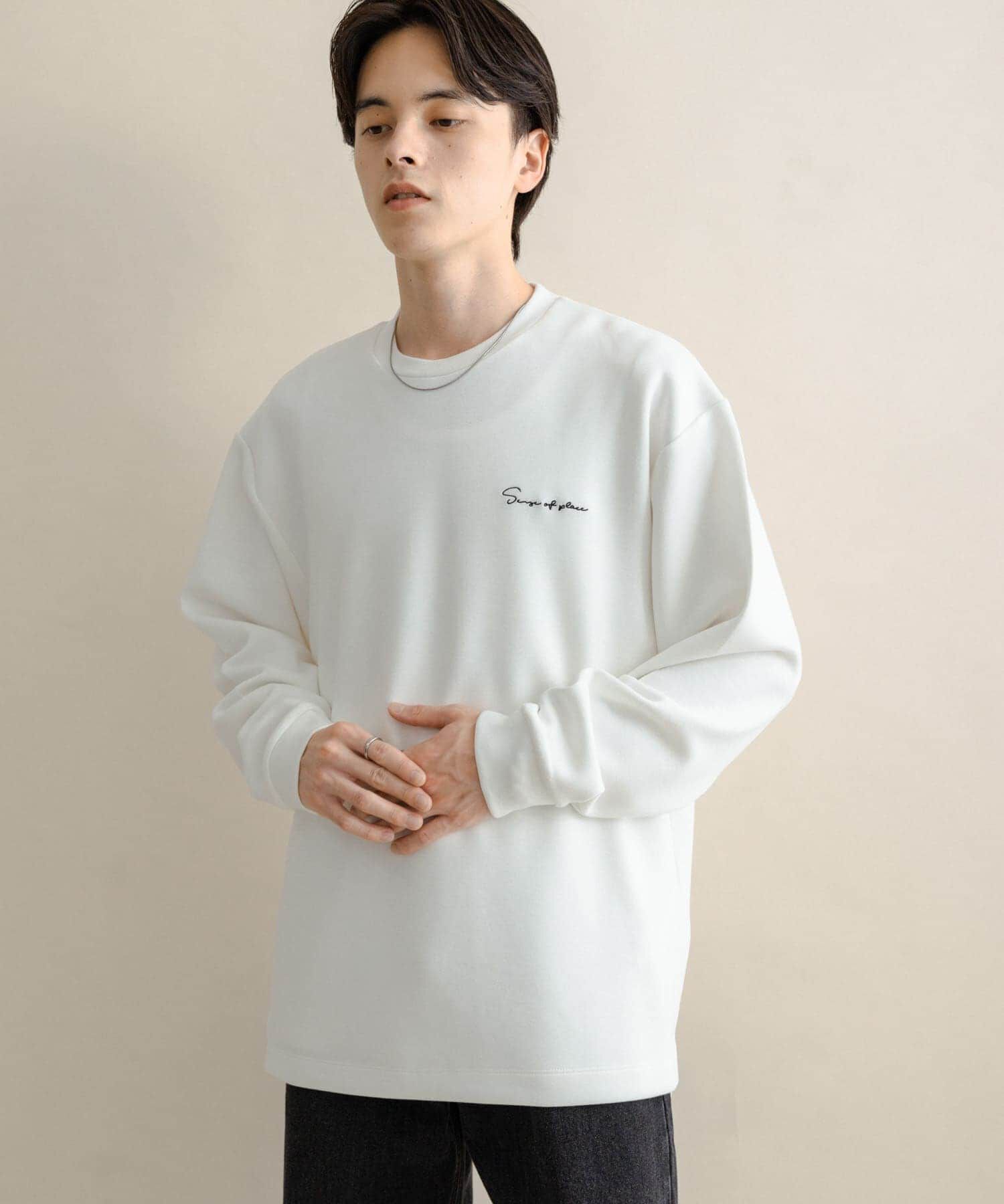 SENSE OF PLACE by URBAN RESEARCH「『一部WEB限定カラー』シシュウダンボールポンチロングTシャツ」|Tシャツ・カットソー|