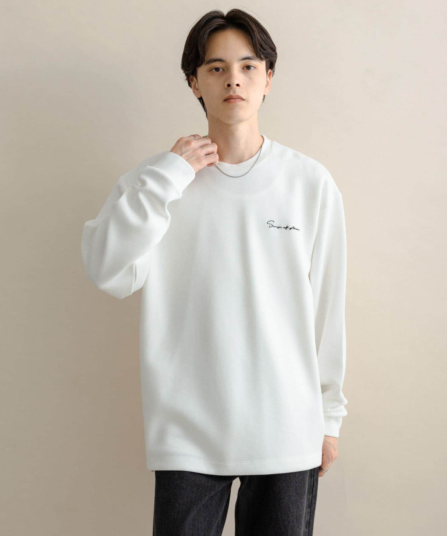 SENSE OF PLACE by URBAN RESEARCH「『一部WEB限定カラー』シシュウダンボールポンチロングTシャツ」|Tシャツ・カットソー|