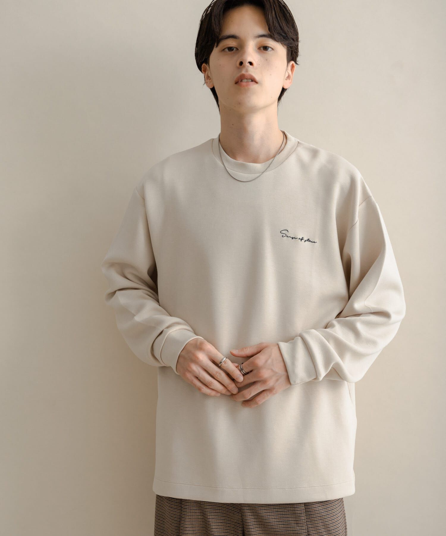 SENSE OF PLACE by URBAN RESEARCH「『一部WEB限定カラー』シシュウダンボールポンチロングTシャツ」|Tシャツ・カットソー|