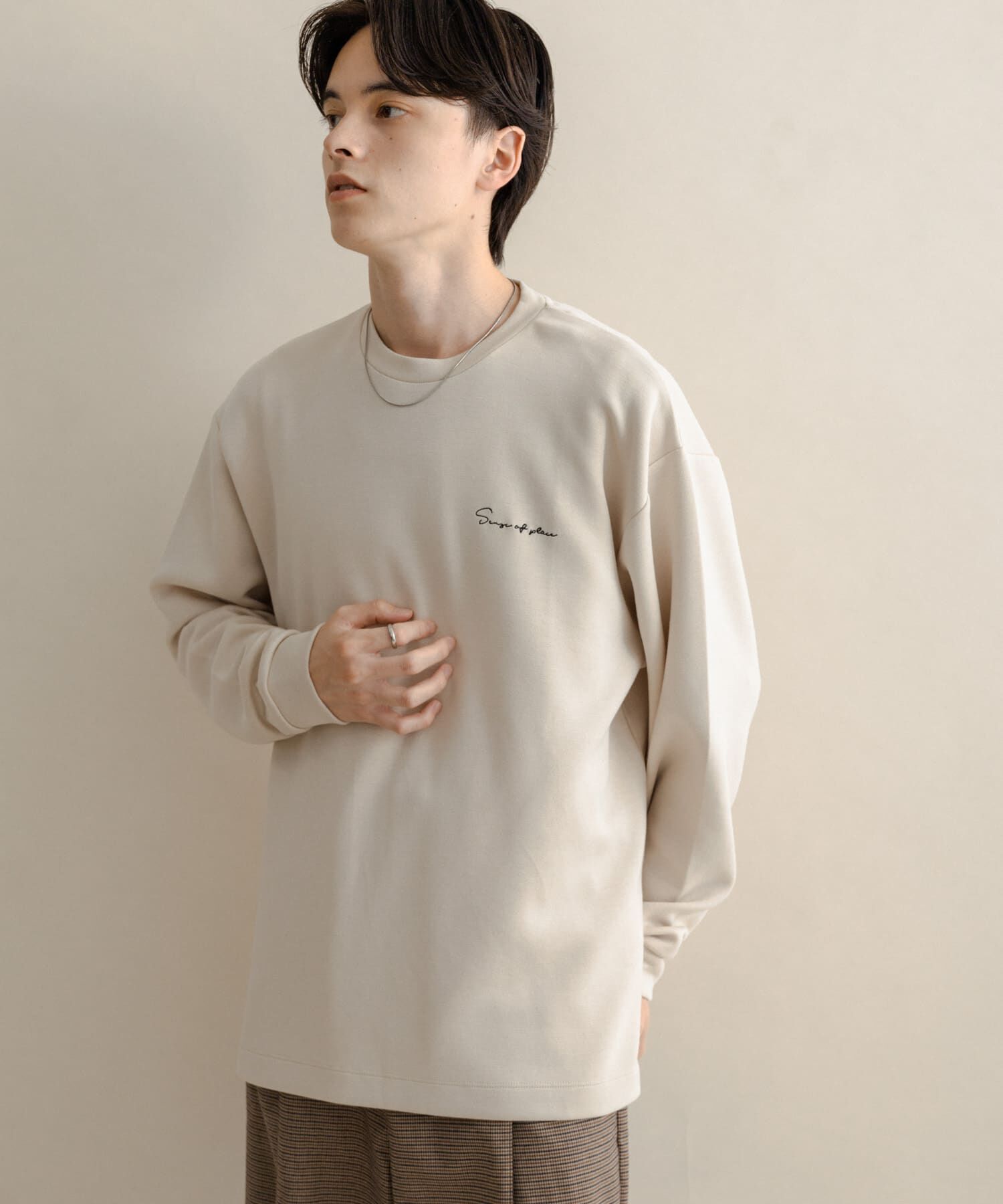 SENSE OF PLACE by URBAN RESEARCH「『一部WEB限定カラー』シシュウダンボールポンチロングTシャツ」|Tシャツ・カットソー|