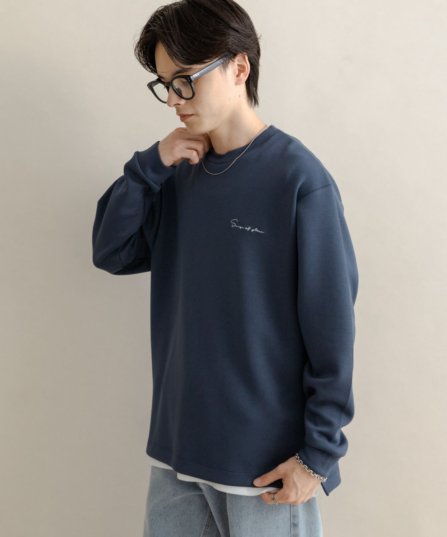 SENSE OF PLACE by URBAN RESEARCH「『一部WEB限定カラー』シシュウダンボールポンチロングTシャツ」|Tシャツ・カットソー|