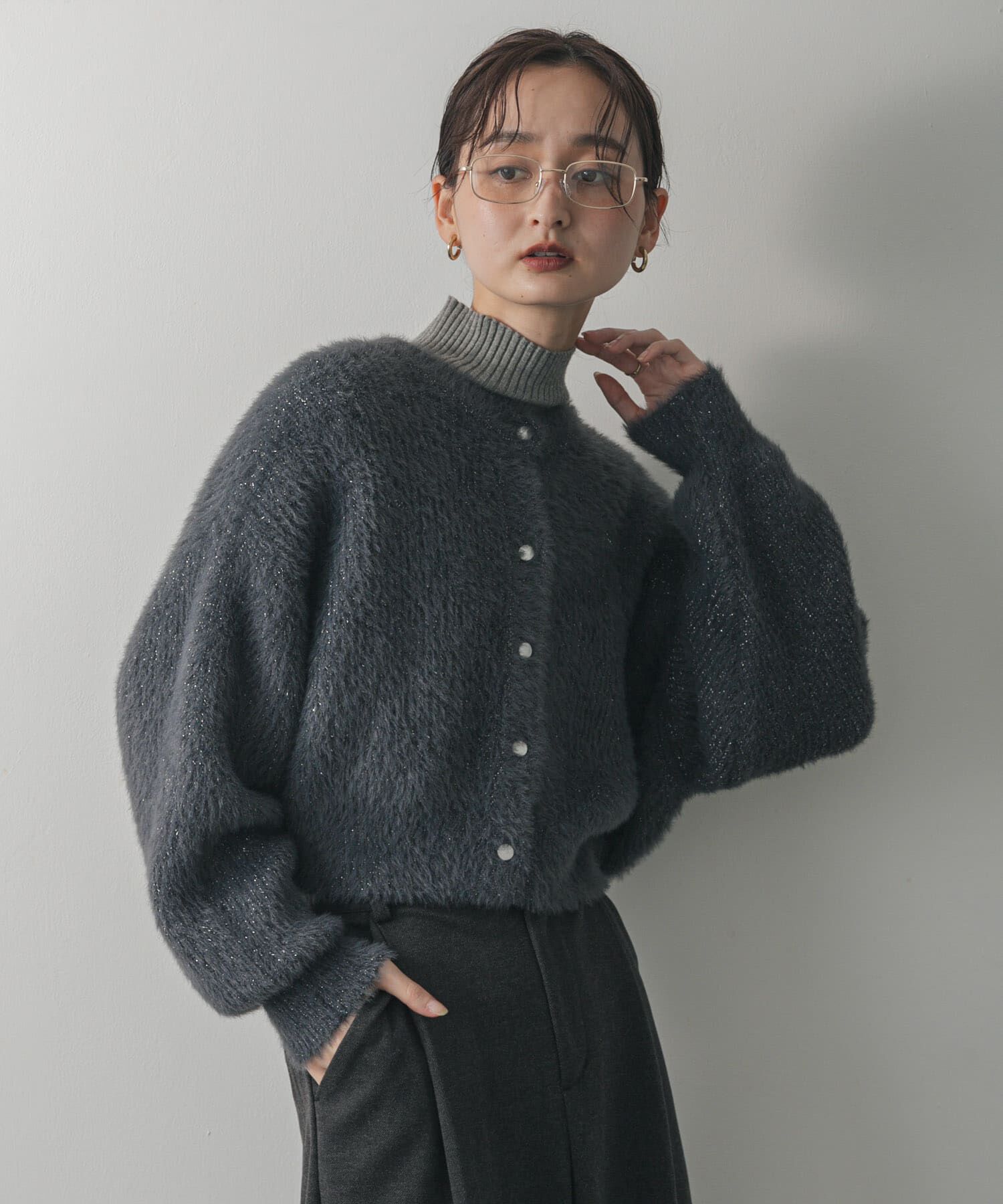 SENSE OF PLACE by URBAN RESEARCH「『一部WEB限定カラー』ラメシャギークロップドカーディガン」|カーディガン|