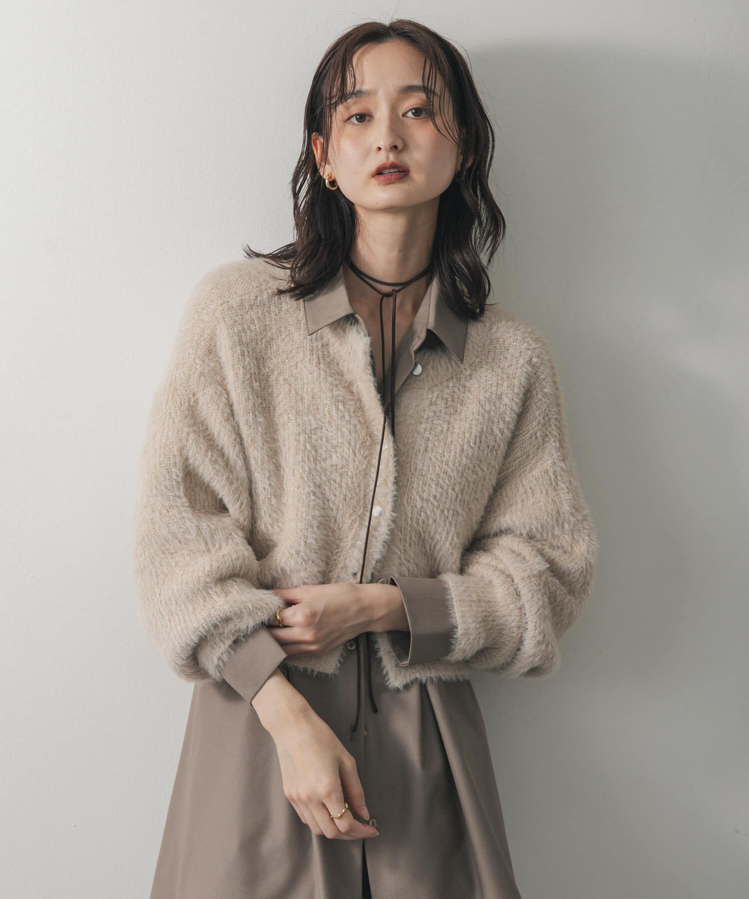 SENSE OF PLACE by URBAN RESEARCH「『一部WEB限定カラー』ラメシャギークロップドカーディガン」|カーディガン|