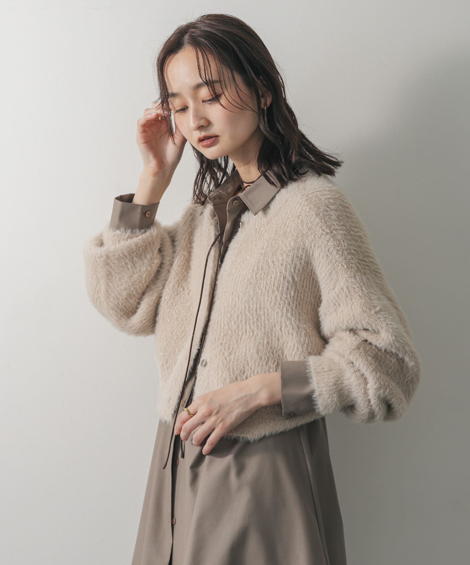 SENSE OF PLACE by URBAN RESEARCH「『一部WEB限定カラー』ラメシャギークロップドカーディガン」|カーディガン|