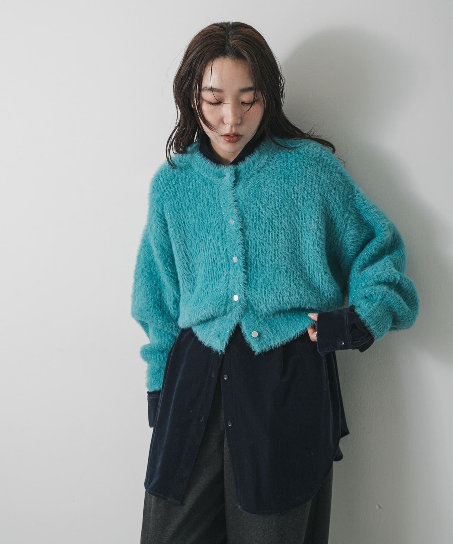 SENSE OF PLACE by URBAN RESEARCH「『一部WEB限定カラー』ラメシャギークロップドカーディガン」|カーディガン|