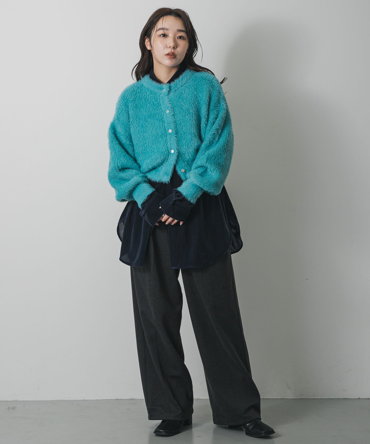 SENSE OF PLACE by URBAN RESEARCH「『一部WEB限定カラー』ラメシャギークロップドカーディガン」|カーディガン|