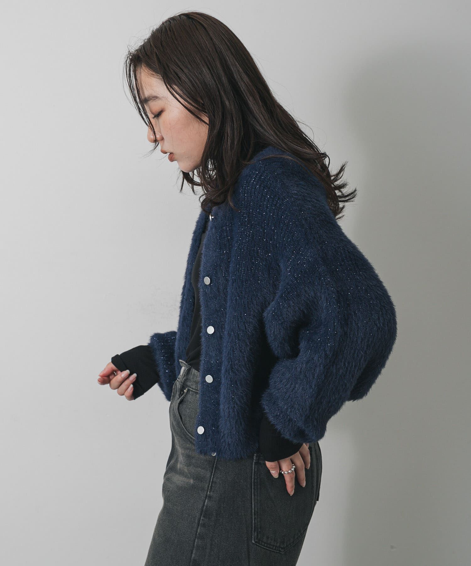 SENSE OF PLACE by URBAN RESEARCH「『一部WEB限定カラー』ラメシャギークロップドカーディガン」|カーディガン|