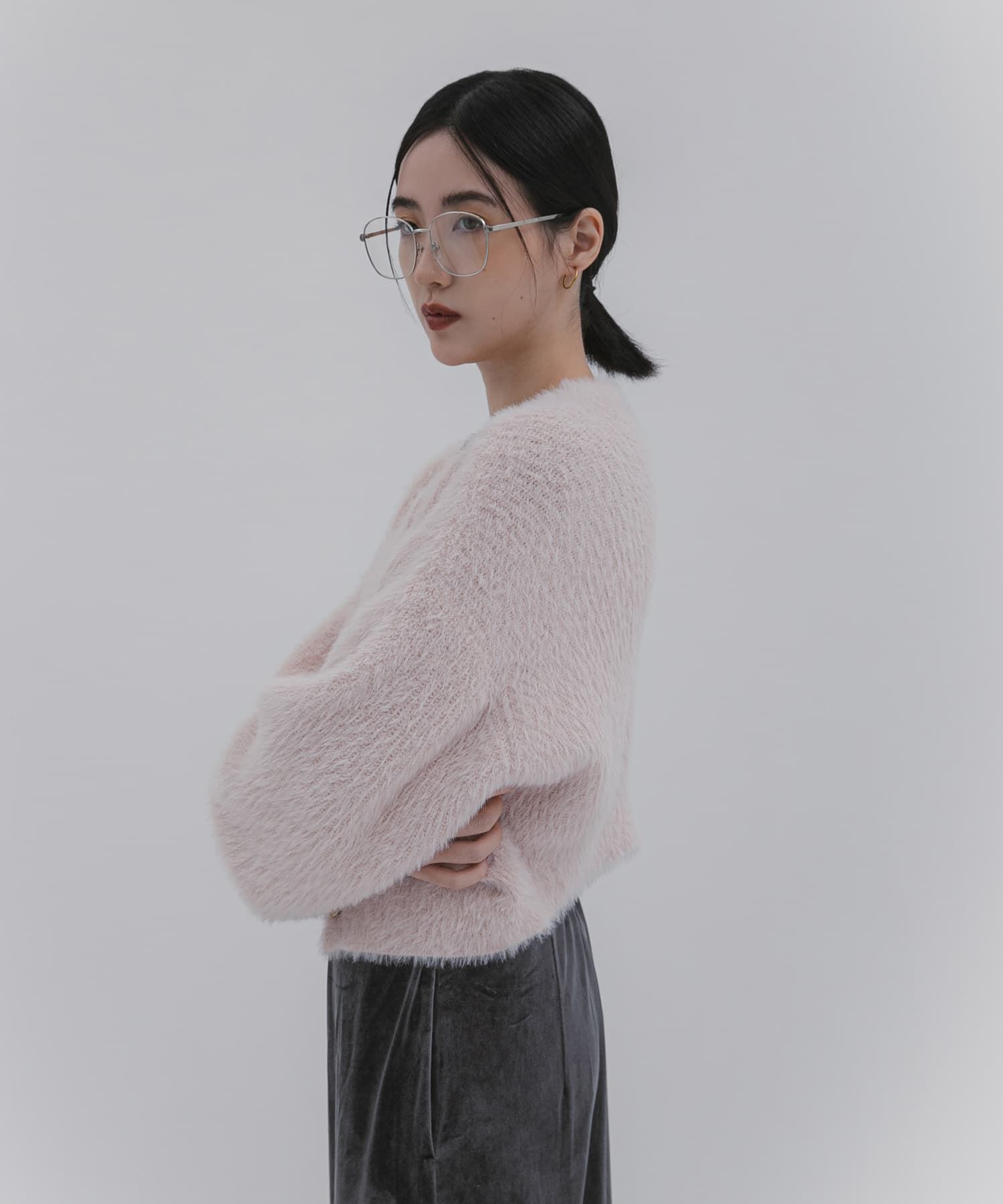 SENSE OF PLACE by URBAN RESEARCH「『一部WEB限定カラー』ラメシャギークロップドカーディガン」|カーディガン|