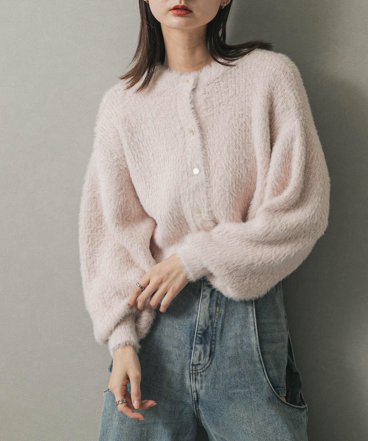 SENSE OF PLACE by URBAN RESEARCH「『一部WEB限定カラー』ラメシャギークロップドカーディガン」|カーディガン|