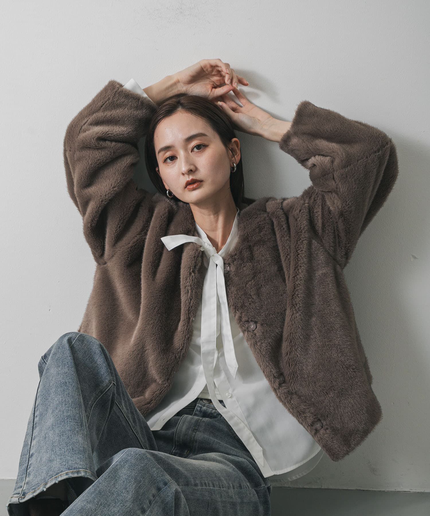 SENSE OF PLACE by URBAN RESEARCH「ファーブルゾン」|ブルゾン・スタジャン|モカ