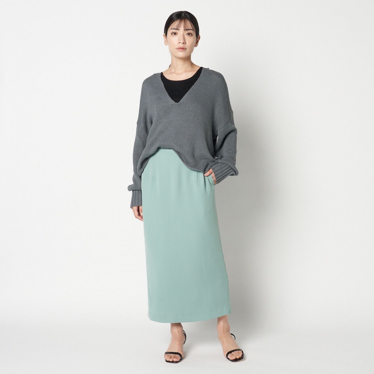 HELIOPOLE「HELIOPOLE SILKY DOUBLE TWILL LEAN SK」|スカート|