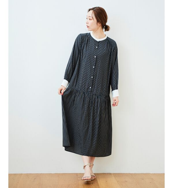 le.coeur blanc「カッセンストライプギャザーシャツワンピース」|その他|