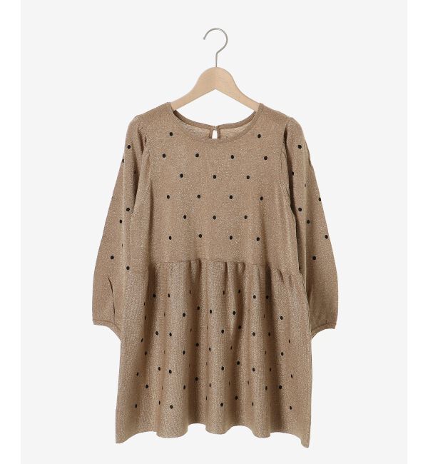 le.coeur blanc「《手洗い可能》Perle Peche ラメドット刺繍ペプラムニット」|ニット・セーター|