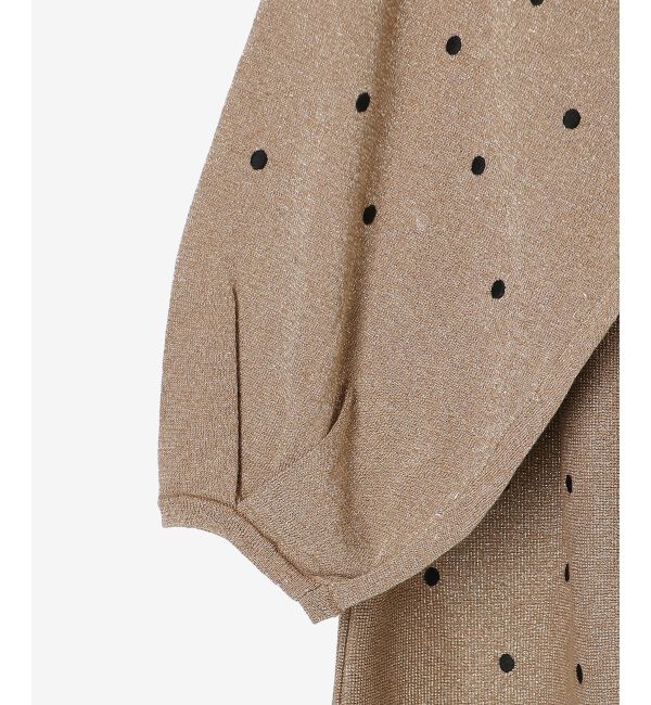 le.coeur blanc「《手洗い可能》Perle Peche ラメドット刺繍ペプラムニット」|ニット・セーター|