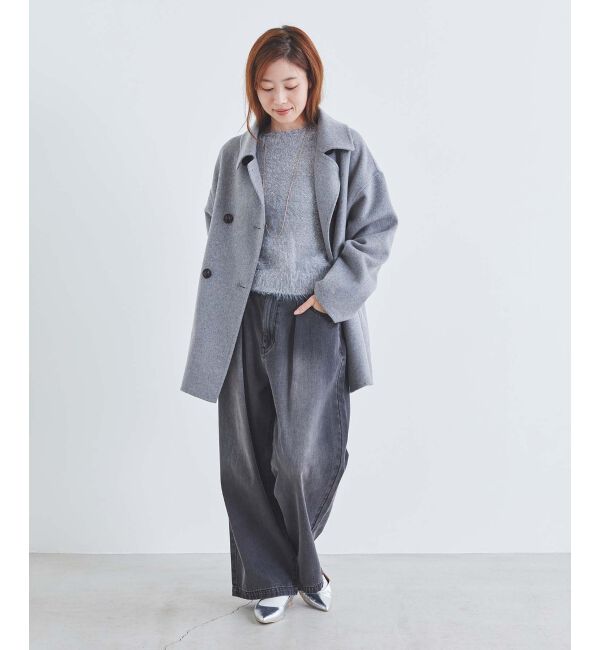 le.coeur blanc「タックワイドデニムパンツ」|デニム|