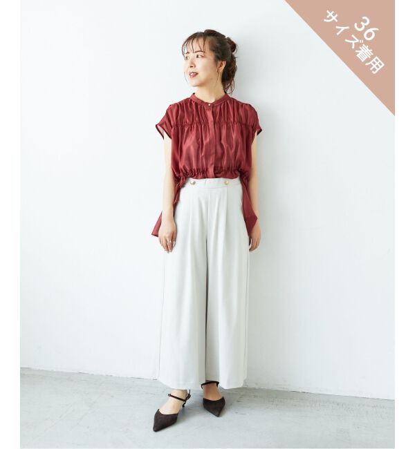 le.coeur blanc「リネンライクワイドクロップドパンツ」|その他|