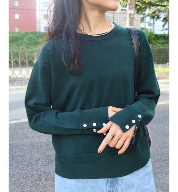  「スリーブボタンクループルオーバー」|ニット・セーター|