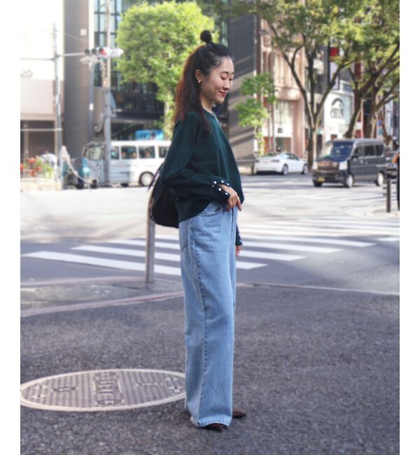  「スリーブボタンクループルオーバー」|ニット・セーター|