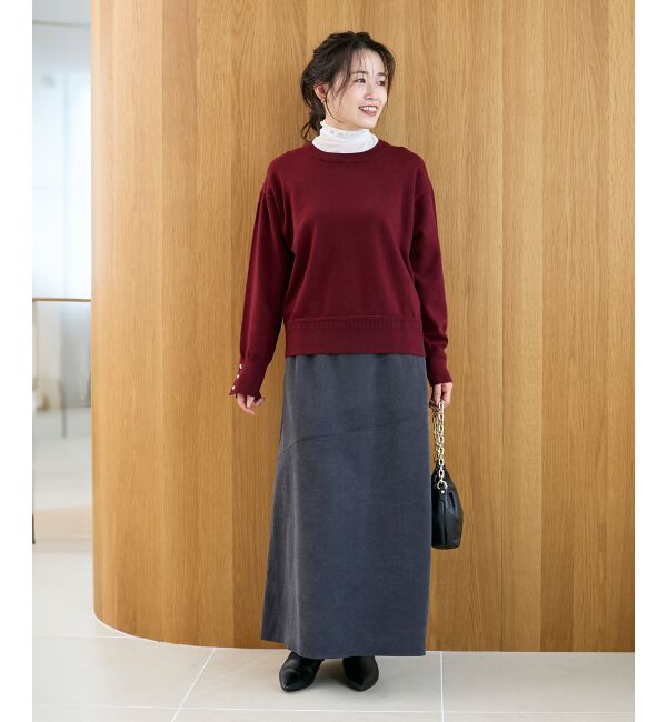  「スリーブボタンクループルオーバー」|ニット・セーター|