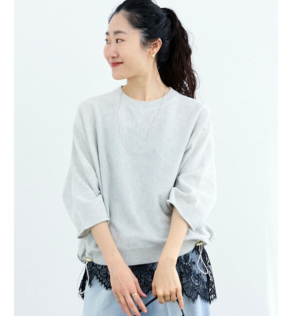  「スウェットライクニットプルオーバー」|ニット・セーター|L／グレー