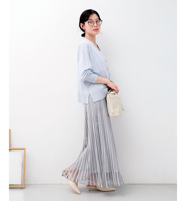  「ストライプフレアニットスカート」|スカート|