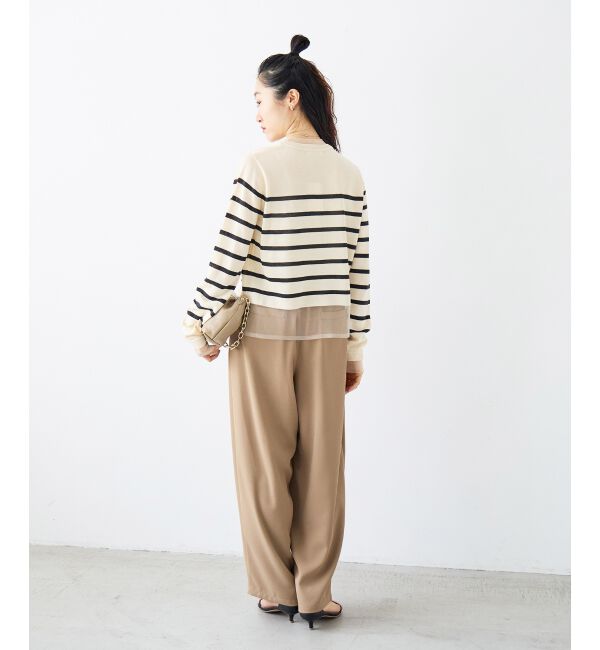  「レイヤードライクシアーボーダープルオーバー」|ニット・セーター|