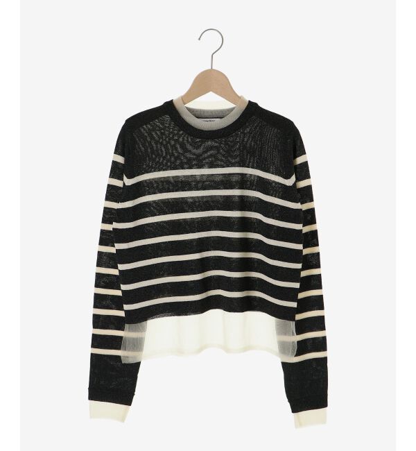  「レイヤードライクシアーボーダープルオーバー」|ニット・セーター|