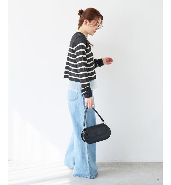  「レイヤードライクシアーボーダープルオーバー」|ニット・セーター|