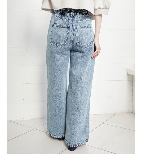 MAJESTICLEGON「リボンビジューデニムパンツ」|デニム|