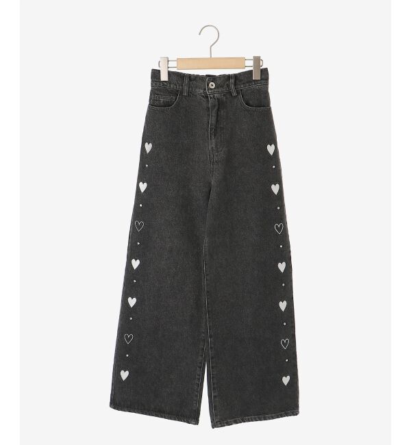MAJESTICLEGON「リボンビジューデニムパンツ」|デニム|