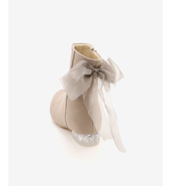  「☆ローヒール取り外しリボンブーツ」|ショートブーツ|