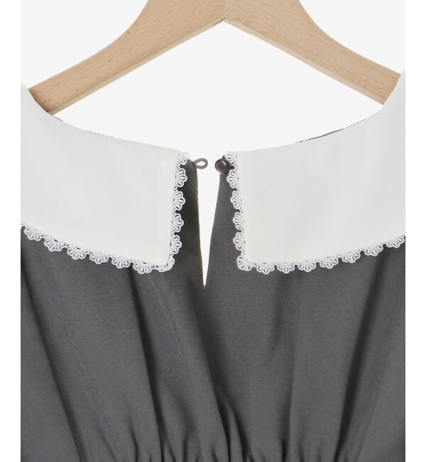  「襟付きレイヤード風ミニワンピース」|ワンピース|