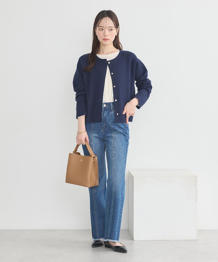 earth music&ecology「フロントシームセミフレアデニムパンツ」|デニム|