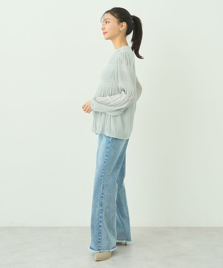 earth music&ecology「フロントシームセミフレアデニムパンツ」|デニム|