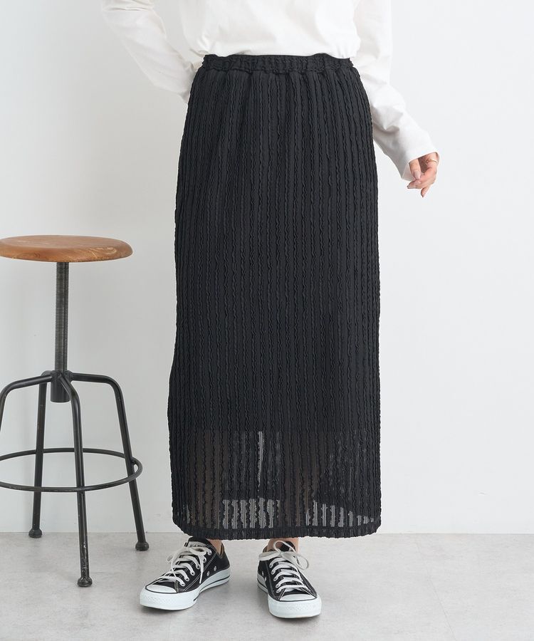 earth music&ecology「ベルティカルフリルナロースカート」|タイト|