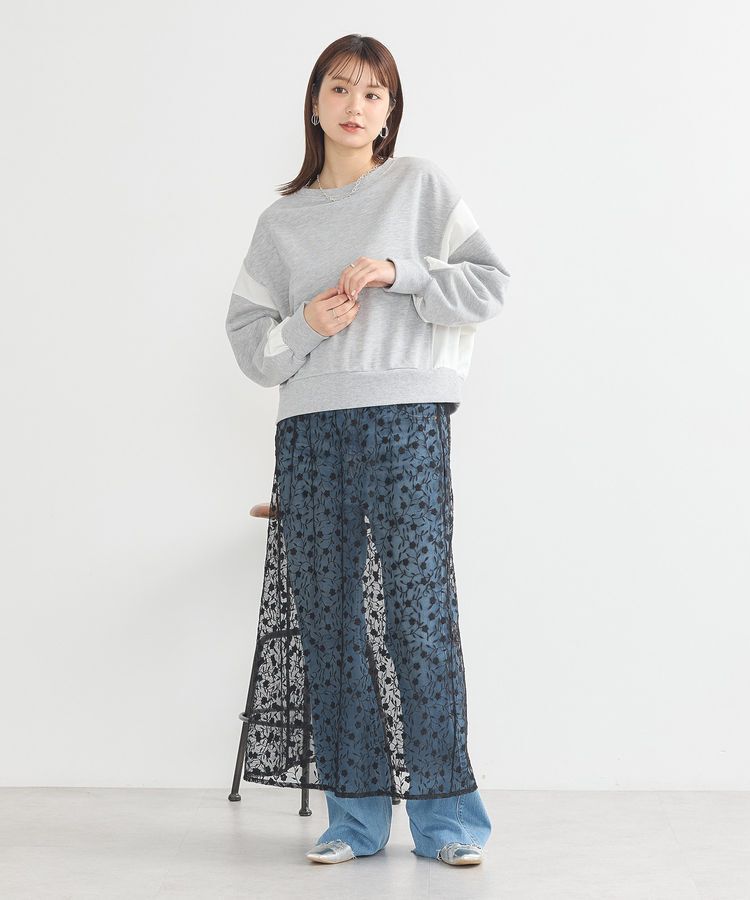 earth music&ecology「シアーレースレイヤードスカート」|スカート|