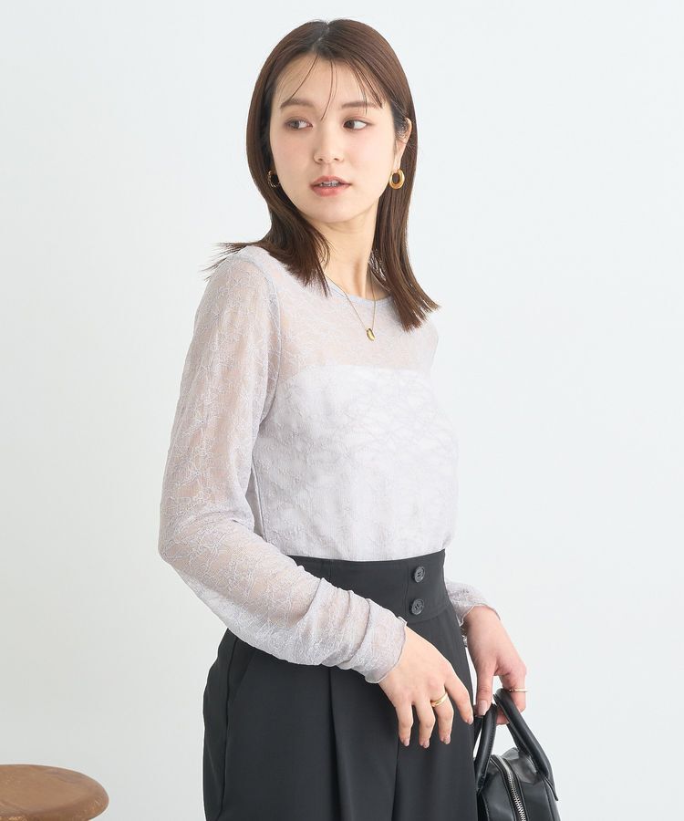 earth music&ecology「シアーレースプルオーバー」|Tシャツ・カットソー|