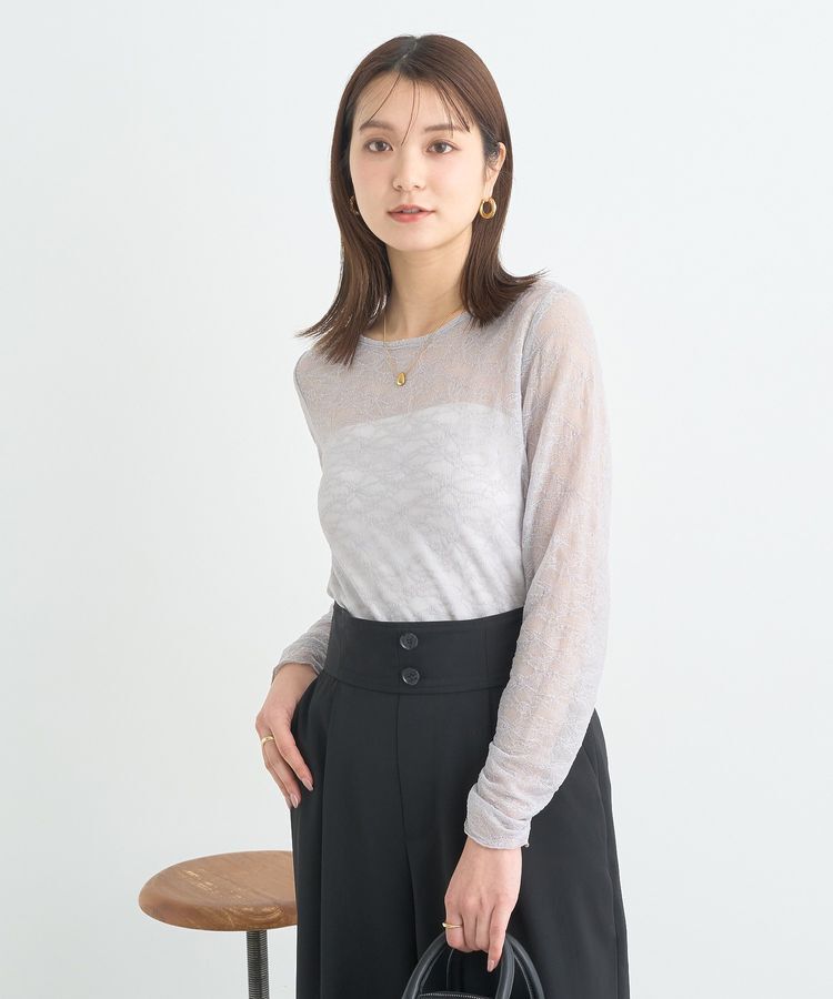 earth music&ecology「シアーレースプルオーバー」|Tシャツ・カットソー|