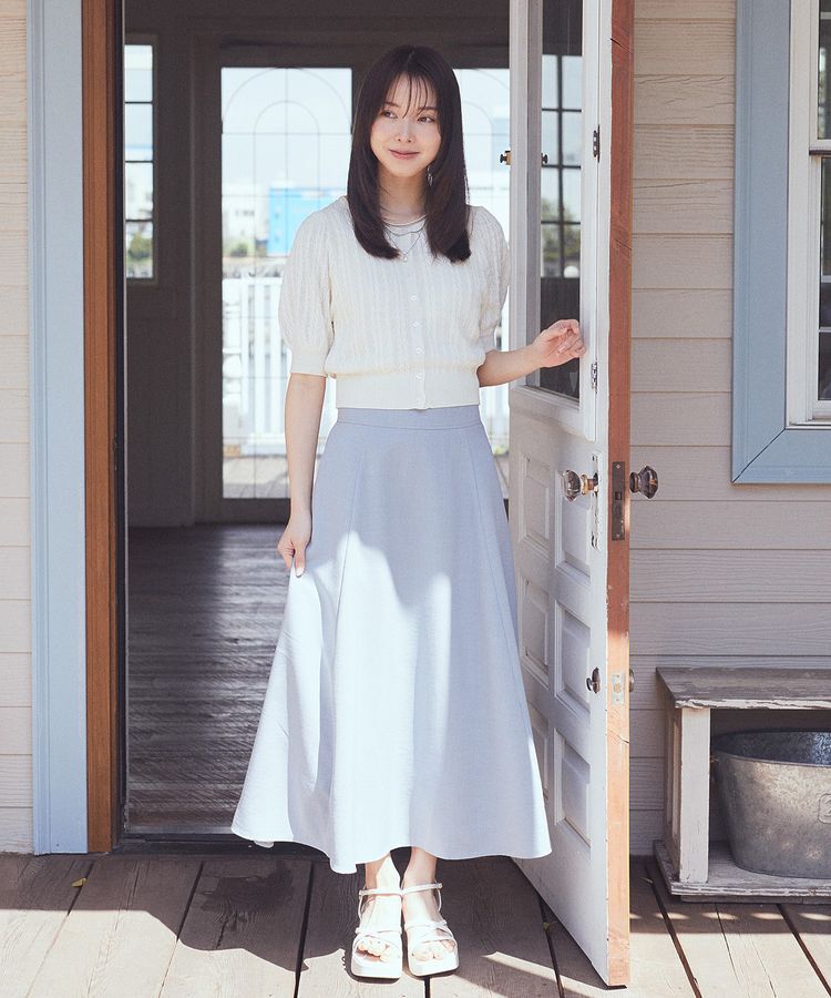 earth music&ecology「バックレースアップスカート」|フレア|