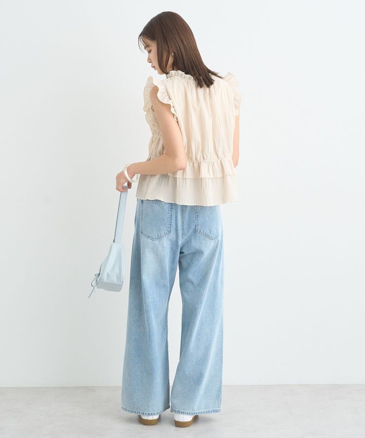 earth music&ecology「フロントリボンシャーリングベスト」|ベスト・ジレ|