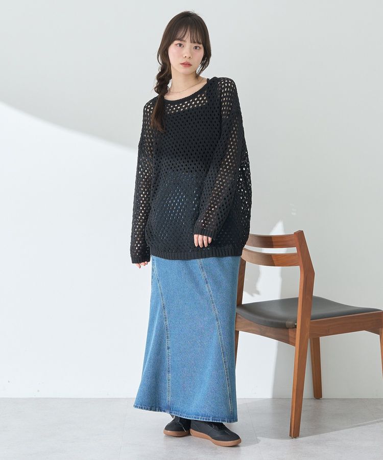 earth music&ecology「カラーメッシュプルオーバー」|チュニック|