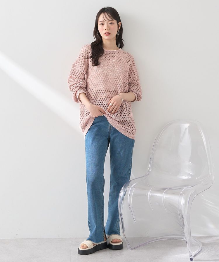 earth music&ecology「カラーメッシュプルオーバー」|チュニック|