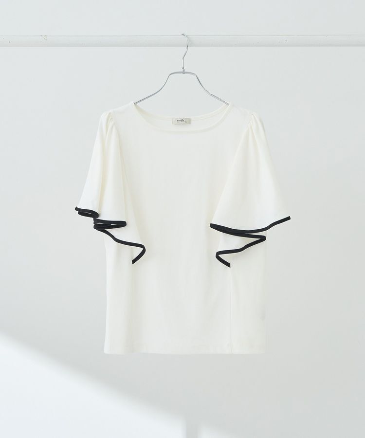 earth music&ecology「パイピングフレアスリーブカットソー」|Tシャツ・カットソー|