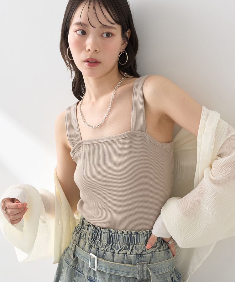 earth music&ecology「ワイドストラップキャミソール」|キャミソール|Beige