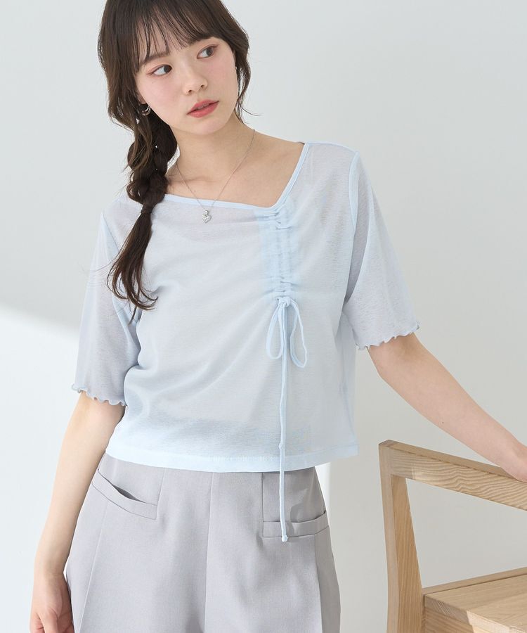 earth music&ecology「アシメネックドロストシアープルオーバー」|Tシャツ・カットソー|Light Blue