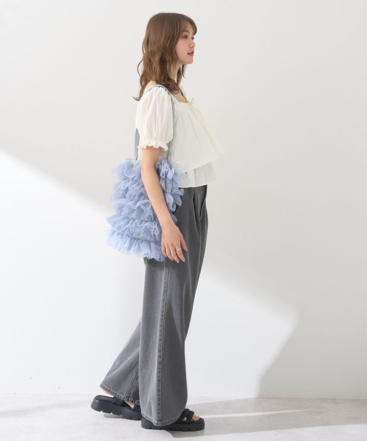 earth music&ecology「ワンポイントロゴ刺繍デニムパンツ」|デニム|