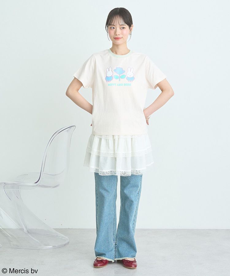 earth music&ecology「miffy/earth Rose ringer Tee」|Tシャツ・カットソー|