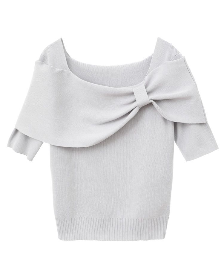 earth music&ecology「リボン半袖ニットプルオーバー」|ニット・セーター|